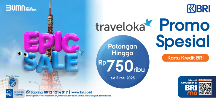 Promo Kartu Kredit BRI di Traveloka EPIC Sale