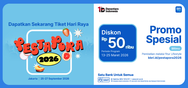 Diskon Tiket Hari Raya Pestapora Pakai BRImo
