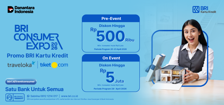 Program Travel Fair BRI Consumer Expo Surabaya 2026 Tiket.com & Traveloka